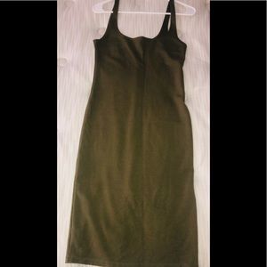 Olive green body-con dress